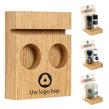 BLOC Solid - Menukaarthouder Eikenhout - Met Logo