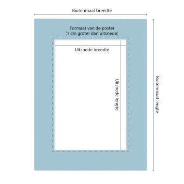 Passe Partout Baby Blauw - Maatwerk Calculator