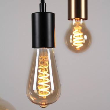 Vintlux E27 dimbare LED filamentlamp 4W ST64 265lm 2200K - Karu Edison Gold