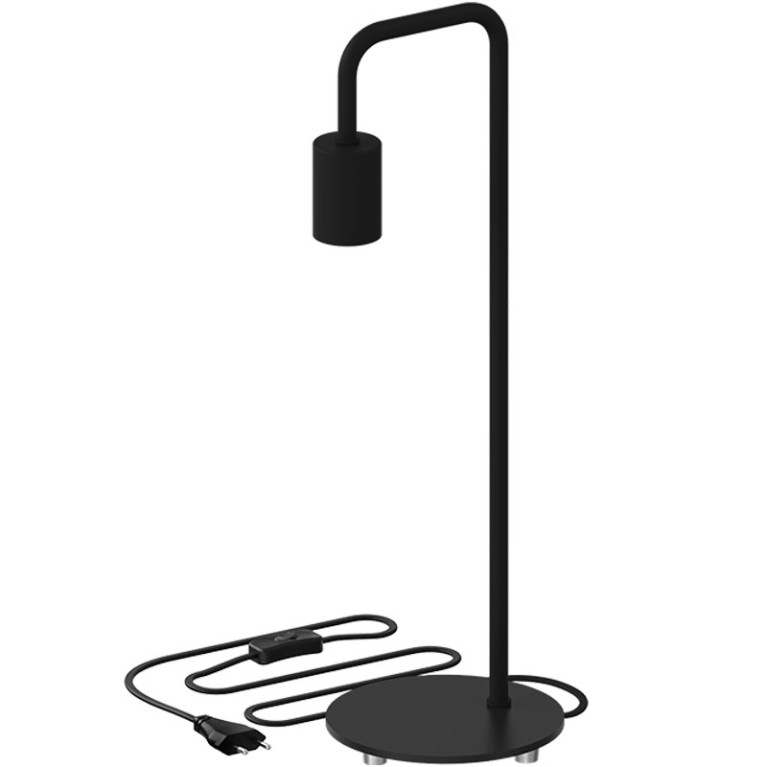 Calex Tafellamp 53 cm zwart 150cm snoer en schakelaar E27