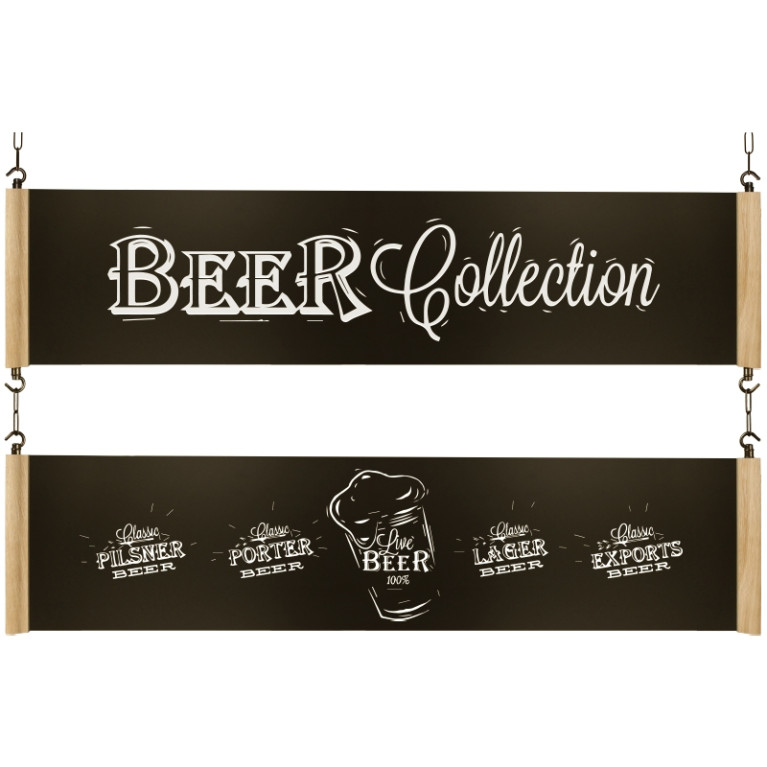 Krijtbord Hook Eiken Industrial Combinatie-set Horizontaal