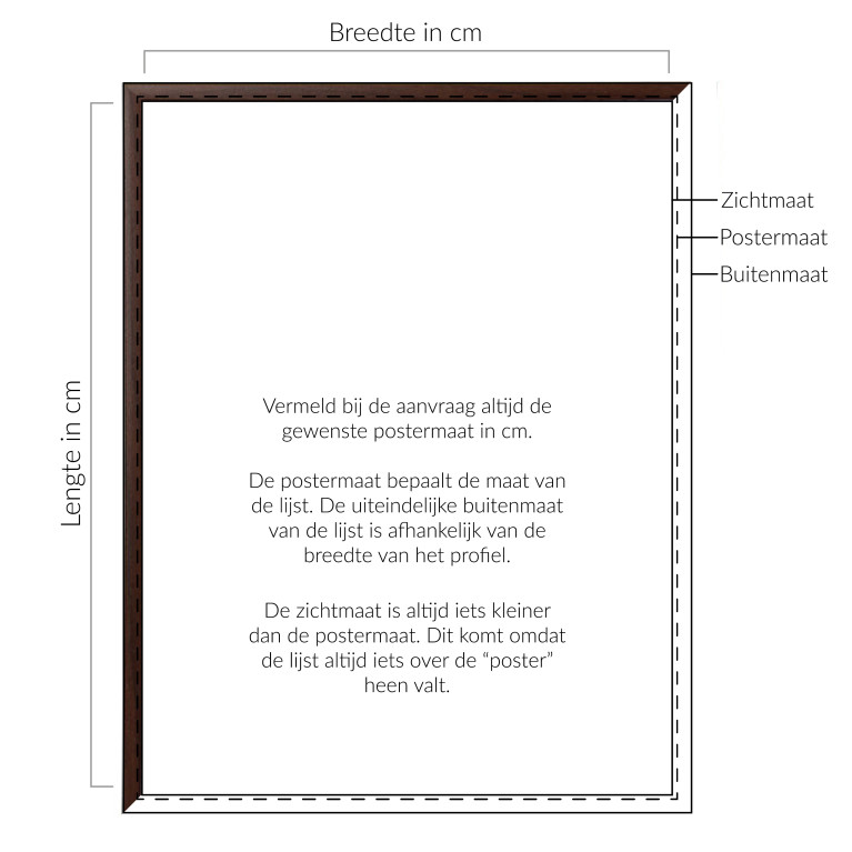 Wissellijst Houtlook Walnoten - Maatwerk