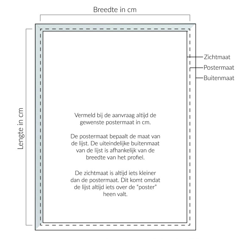 Wissellijst Hout Wit - Maatwerk Calculator 