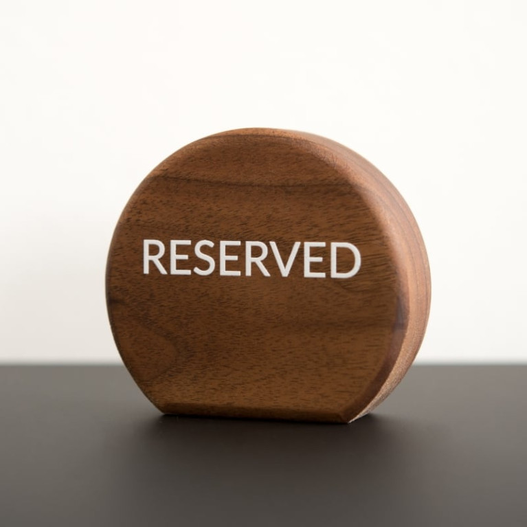 Reserved Bordje Juglann Notenhout Rond - set van 5