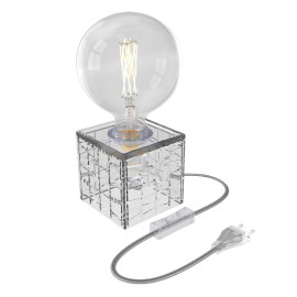 Calex Tafellamp Glas Transparant met snoer en schakelaar E27 Product met lichtbron