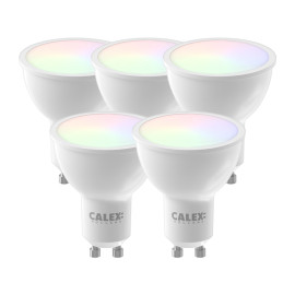 Set van 5 Calex Smart LED Lamp GU10 Reflector RGB 5W 350lm