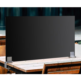 Bureauscherm Scheidingswand Middenklemmen Zwart 60x180 cm