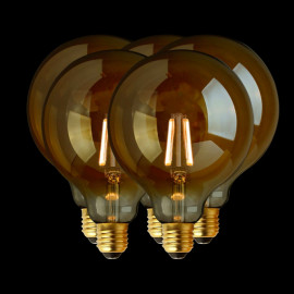Set van 5 Filament LED Lamp Globe Gold Ø95 mm E27 3.5W