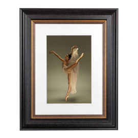 Fotolijst Mozart Zwart/Goud 50x65 cm - Art Print en Passe Partout
