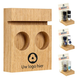 BLOC Solid - Menukaarthouder Eikenhout met Logo