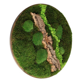 Vintlux Mosschilderij Rond Donker Eiken - Selfjord