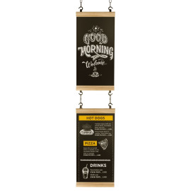 Krijtbord Hook Eiken Industrial Combinatie-set met krijttekening