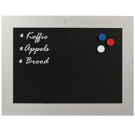 Krijtbord Magnetisch Steigerhout Wit 50x70cm