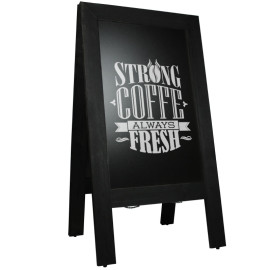 Krijtstoepbord Steigerhout Zwart 75x135cm Overview sfeer