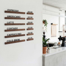 Oacklux Kana Muur Letterbord Notenhout - Set van 6