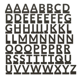 Oacklux Letterset voor Kana Letterhouder Zwart - 60 stuks