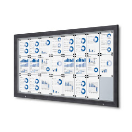 Informatiekast Buiten Whiteboard 24x A4 Antracietgrijs