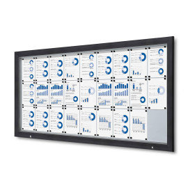 Informatiekast Buiten Whiteboard 27x A4 Antracietgrijs