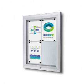 Informatiekast Buiten Whiteboard 4x A4 Budget