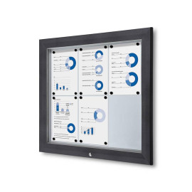 Informatiekast Buiten Whiteboard 6x A4 Antracietgrijs