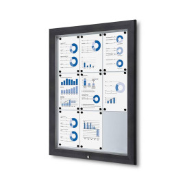 Informatiekast Buiten Whiteboard 9x A4 Antracietgrijs