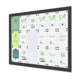Informatiekast Buiten Whiteboard 18x A4 Breed Antracietgrijs