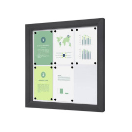 Informatiekast Buiten Whiteboard 6x A4 Breed Antracietgrijs