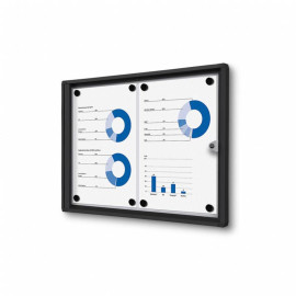 Informatiekast Binnen Whiteboard 2x A4 Budget Zwart