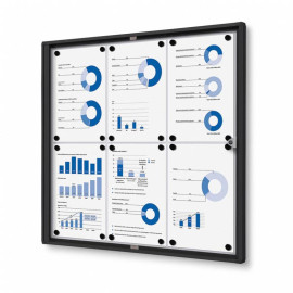 Informatiekast Binnen Whiteboard 6x A4 Budget Zwart