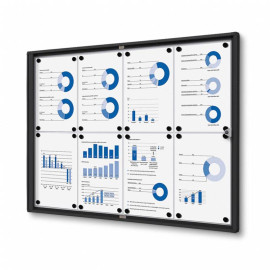 Informatiekast Binnen Whiteboard 8x A4 Budget Zwart