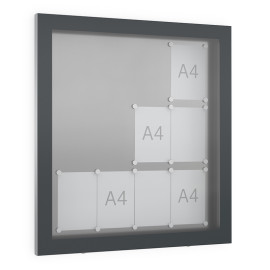 Informatiekast Buiten Draaideur 12x A4 Antracietgrijs