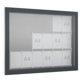 Informatiekast Buiten Draaideur 18x A4 Antracietgrijs