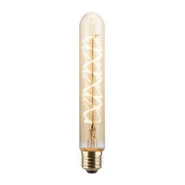 Vintlux E27 dimbare LED filamentlamp 4W T30 265lm 2200K - Karu Tube 185 mm Gold 