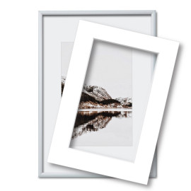 Fotolijst met passe partout 70x100cm zilver