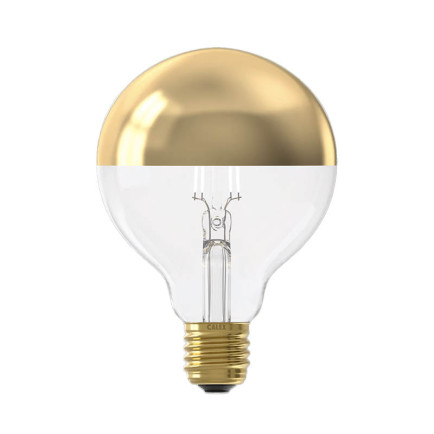 Filament LED Lamp Globe Mirror Gold Ø95mm E27 4W - aan