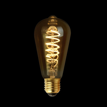 Filament LED Lamp Edison Curl Gold Ø64mm E27 3.8W