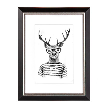 Fotolijst Salieri Zwart/Zilver 60x70 cm - Art Print en Passe Partout