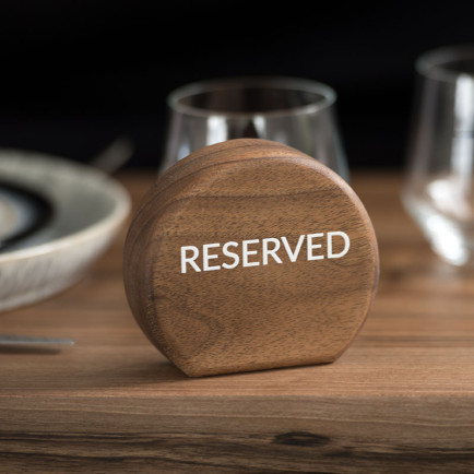 Reserved Bordje Juglann Notenhout Rond - set van 5