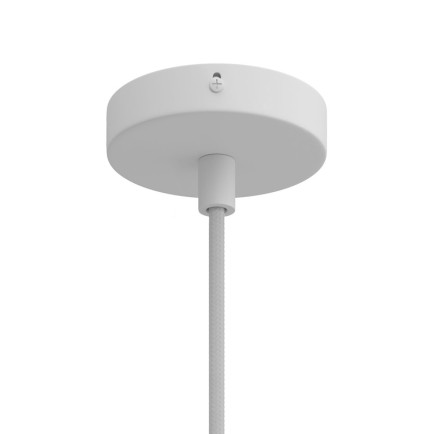 Plafondkap Mini Wit 1 uitgang met metalen trekontlaster 