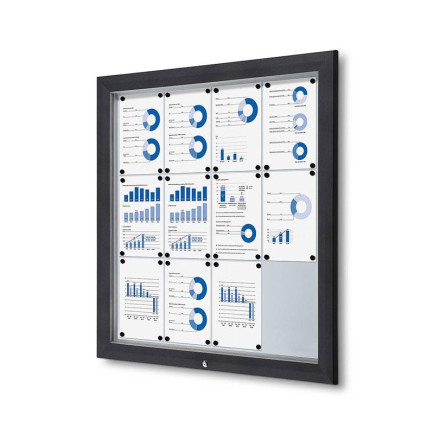 Informatiekast Buiten Whiteboard 12x A4 Antracietgrijs