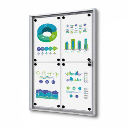 Informatiekast Binnen Whiteboard 4x A4 Budget