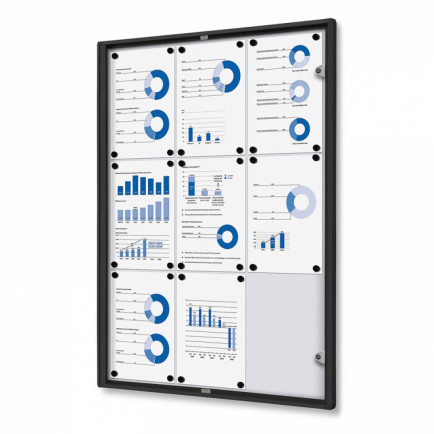 Informatiekast Binnen Whiteboard 9x A4 Budget Zwart