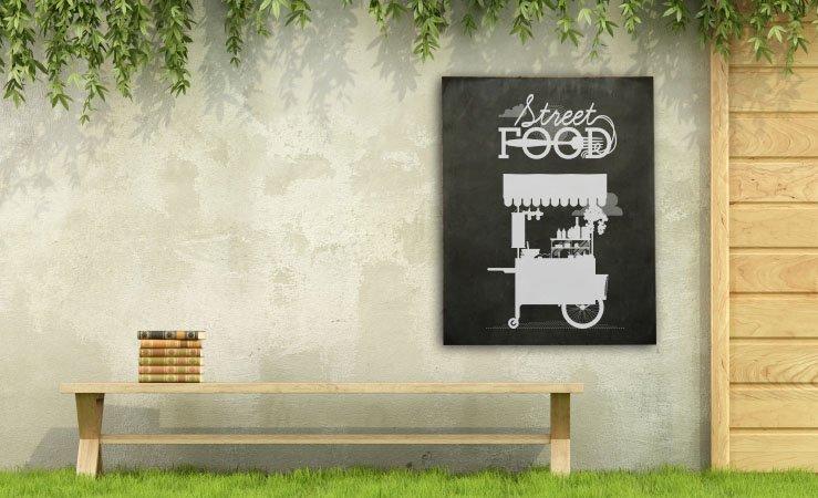 Krijtbord paneel aan de muur
